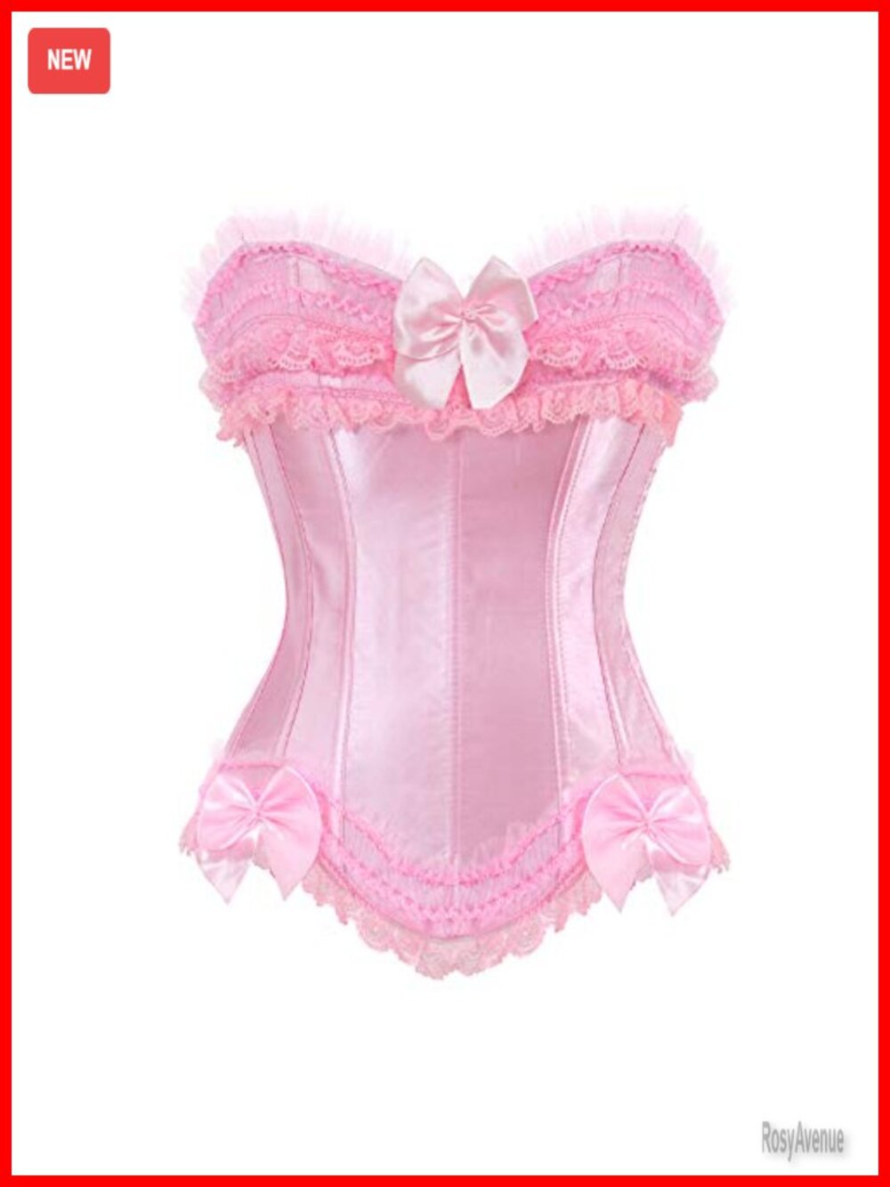 Women's Lace Up Boned Overbust Corset Bustier Lingerie Bodyshaper Top